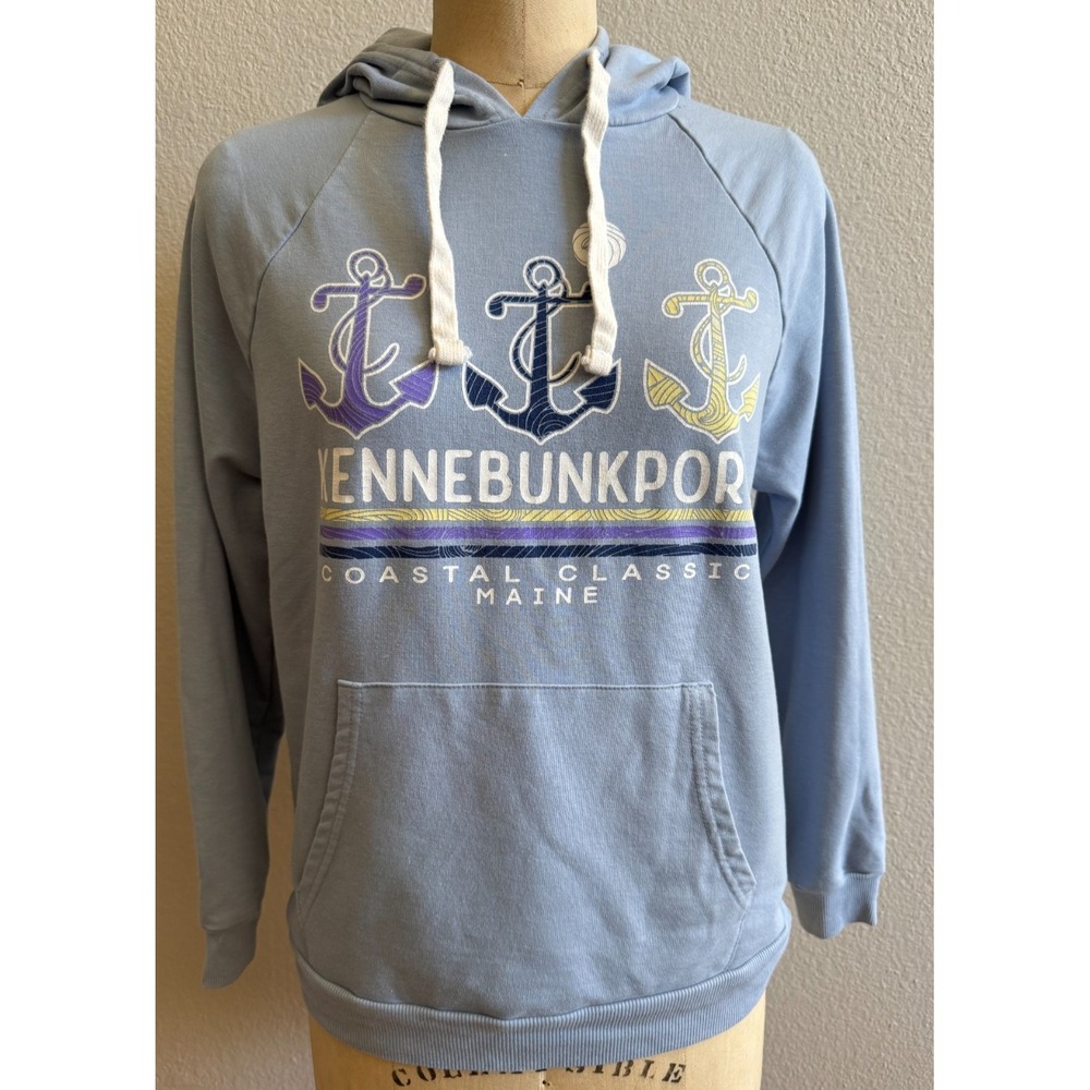 OURAY Kennebunkport Maine Blue Casual Hoodie SZ Medium EUC Nautical Anchor